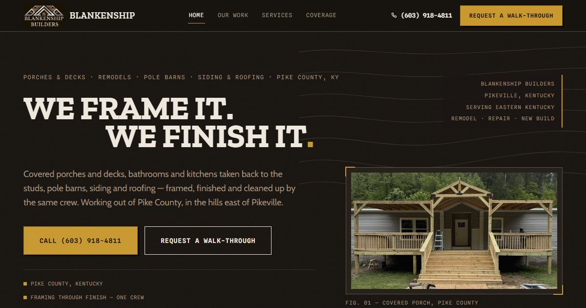Blankenship Builders website