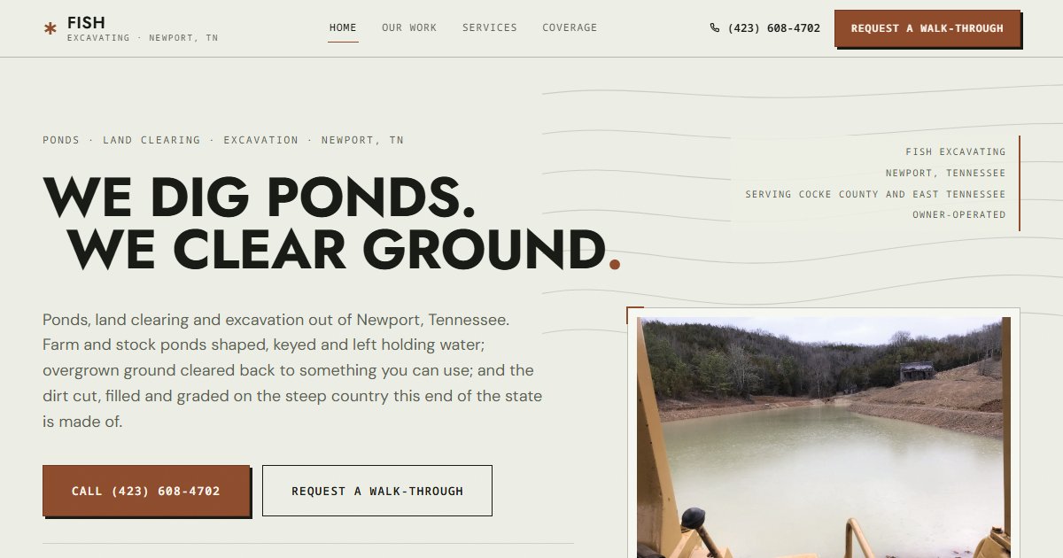 Fish Excavating website