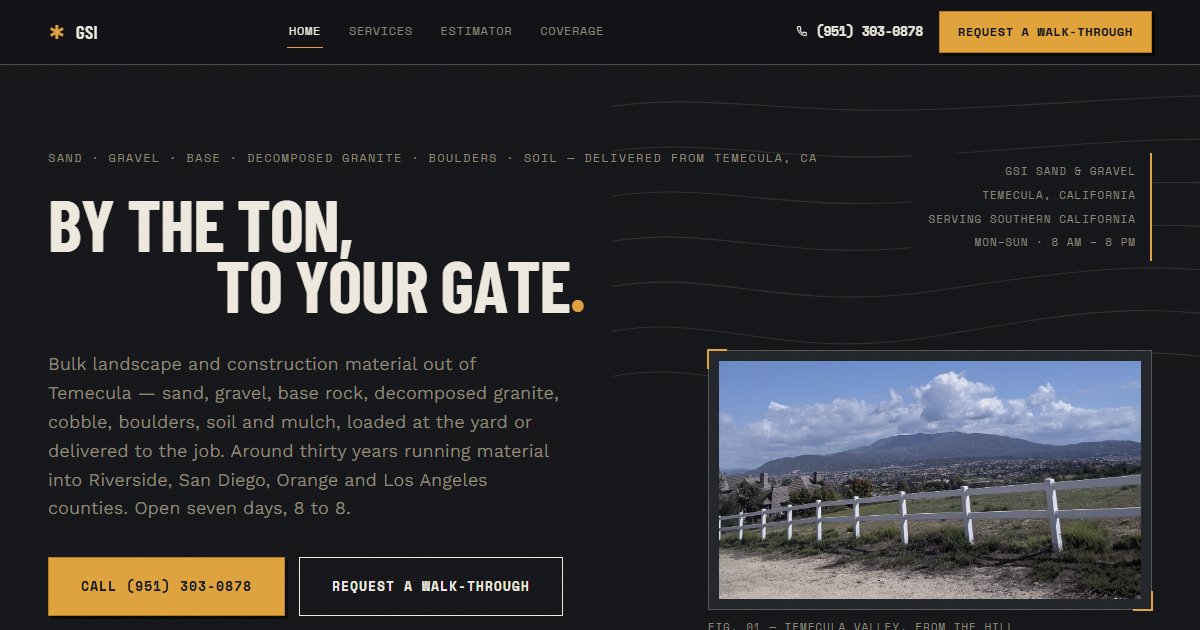 GSI Sand & Gravel website