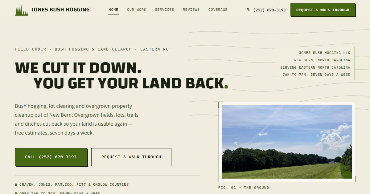 Jones Bush Hogging LLC website