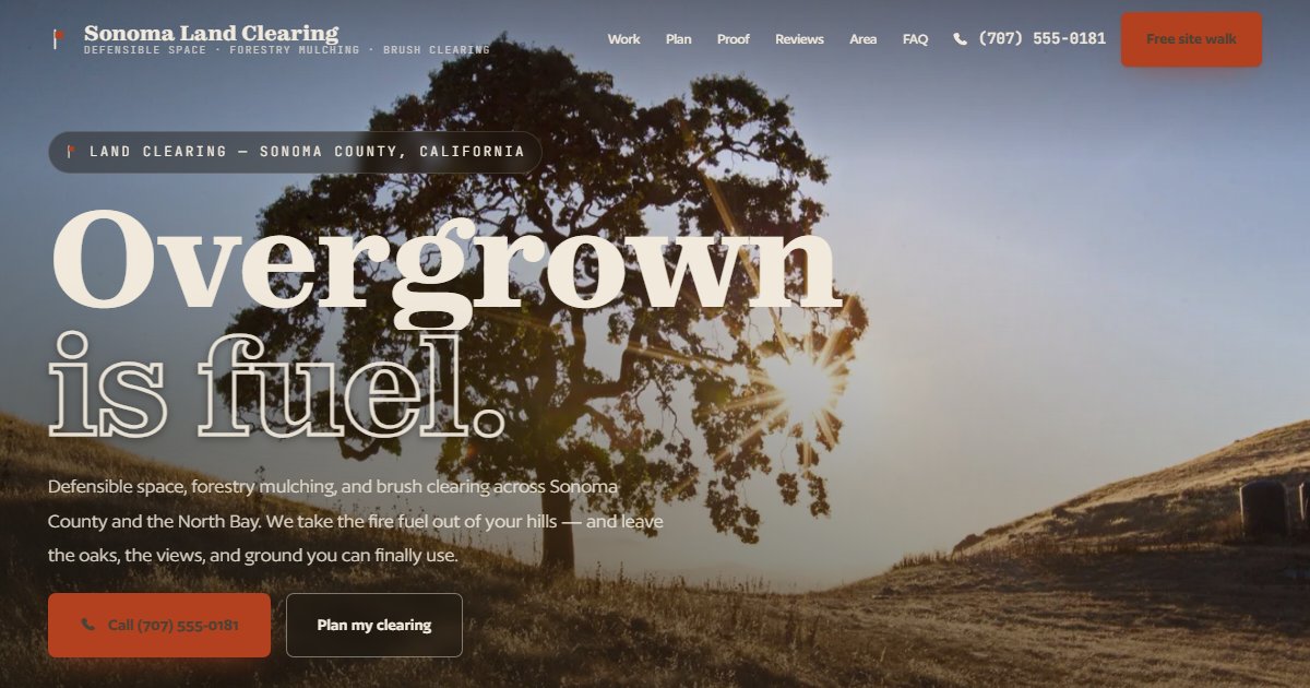 Sonoma Land Clearing website