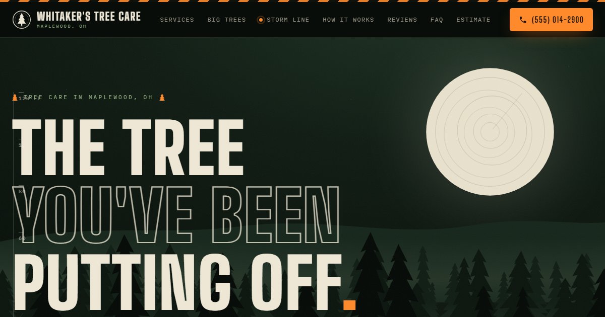 Whitaker's Tree Care website